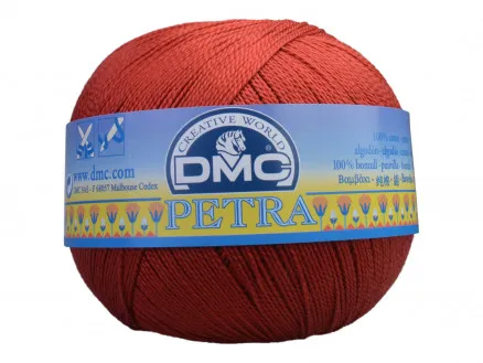 DMC Petra nr. 5 Heklegarn Ensfarget 5355 Rustrød