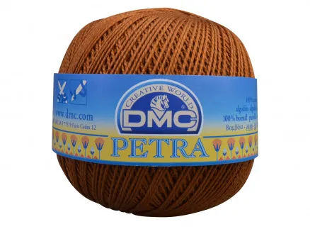 DMC Petra nr. 8 Heklegarn Ensfarget 5434 Gyldenbrun