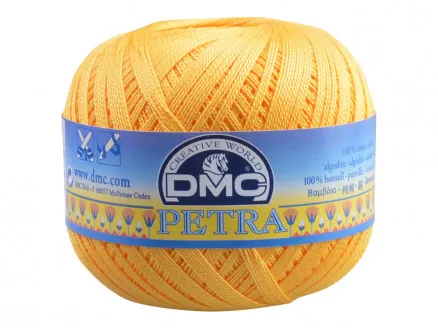 DMC Petra nr. 8 Heklegarn Ensfarget 5742 Klar Gul