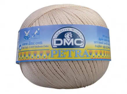DMC Petra No. 8 Heklegarn Ensfarget 5712 Lys Hvete
