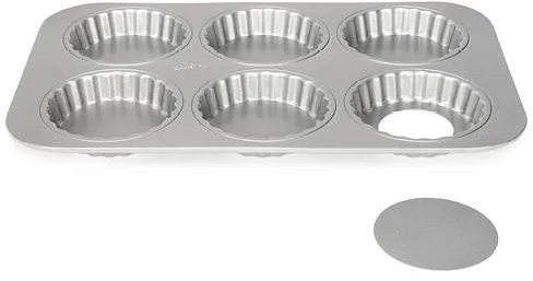 Patisse Silvertop terteform for 6 stk. 38,5 x 24,5 x 2,5 cm - Sølv